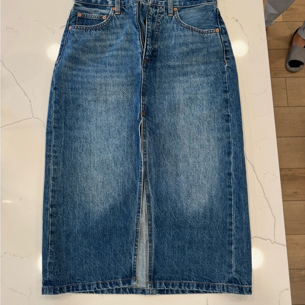 Denim Forum (Aritzia) Midi Skirt with Slit